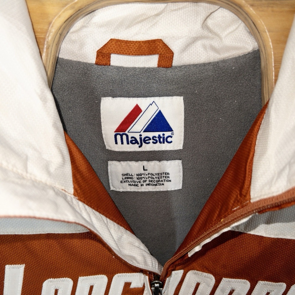 Majestic Texas Longhorns Fleece Lined All Weather Full Zip Jacket Mens Large - Picture 4 of 9